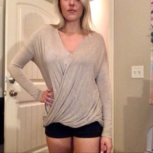 Beige WRAP TOP